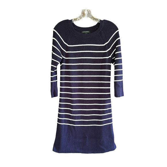 Banana Republic Navy & White Striped 3/4 Sleeve Sweater Dress, Size M - Picture 8 of 8